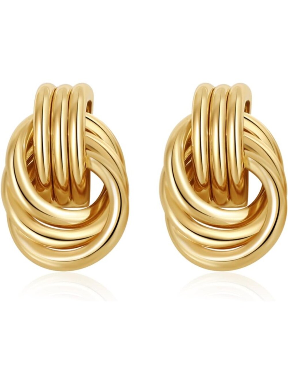 Chunky Gold Knot Drop Earrings for Women - Statement Dangle Jewelry Accessory